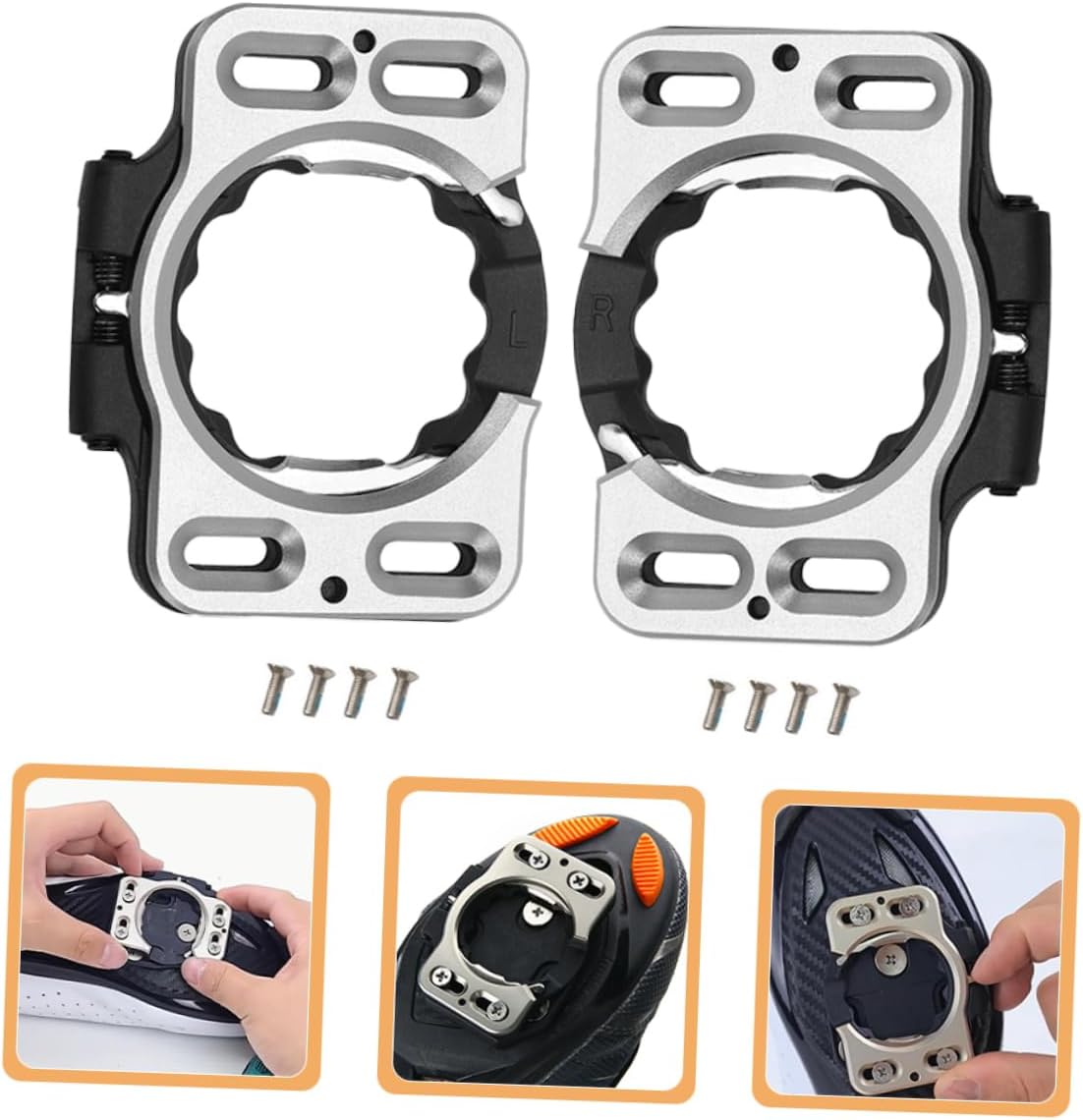 2pcs Bicycle Lock Plate Cycling Pedal Covers for Road Bike Quick Release Cleats Adapter Secure Latch