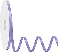 Vista 43 de Cinta de satén rosa polvoriento de doble cara, 3/8 pulgadas x 50 yardas, cintas de poliéster rosa polvoriento para envolver regalos, cinta de tela