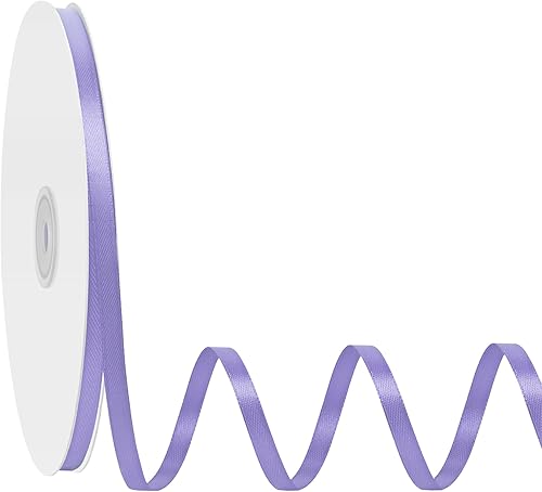 Miniatura 43 de Cinta de satén rosa polvoriento de doble cara, 3/8 pulgadas x 50 yardas, cintas de poliéster rosa polvoriento para envolver regalos, cinta de tela