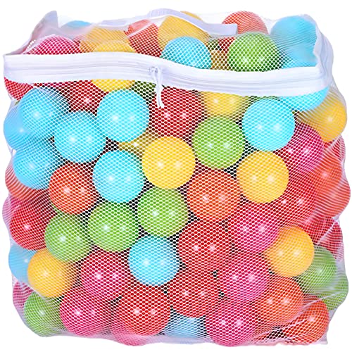 Gaweb One 100Pcs Bag Ball Pit, Round Reusable Crush Proof Bagged Plastic Ball Pits Refill Balls for Kids (1 Set, Multicolor)