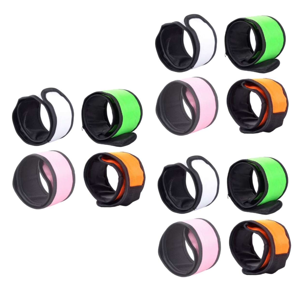 BESPORTBLE 12piezas Brazaletes Led Brillantes Para Eventos Nocturnos Pulseras Reflectantes De Slap Para Fiestas Al Aire Ciclismo y Celebraciones