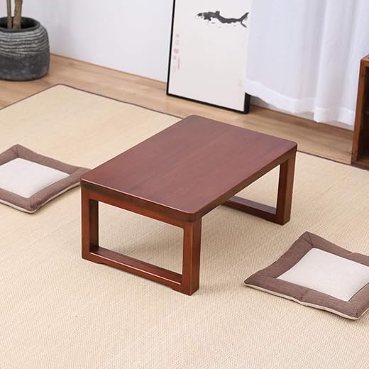 Runam Woods Mid-Century Modern Low Floor Coffee Table, Solid Wood Small Bed Study/Laptop Table, Japanese Style Meditation/
