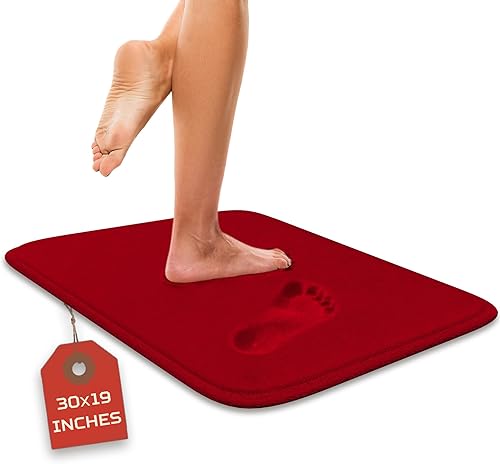 Miniatura 41 de Alfombra de baño de lujo – 1 pieza de tapete de baño con espuma viscoelástica, antideslizante y ultrasuave, altamente absorbente, fácil de limpiar -