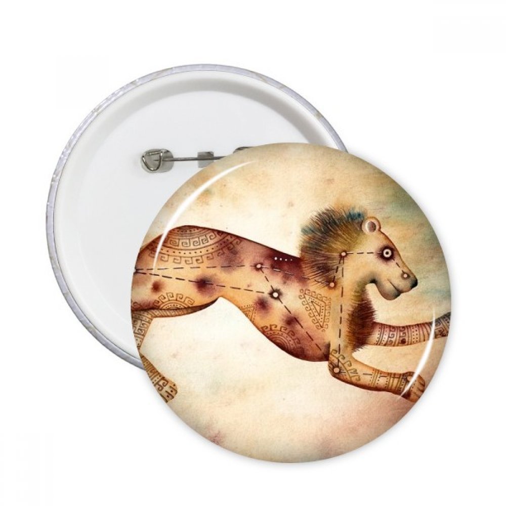 Badge Lion constellation zodiaque multicolore lot de 5 boutons taille S - 3