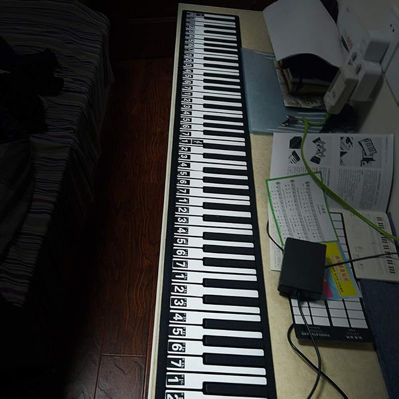 Alomejor 88 Billentyűs Feltekerhető Zongora - Hordozható Digitális Billentyűzet USB MIDI Csatlakozással, Beépített Hangszóróval, Kezdőknek