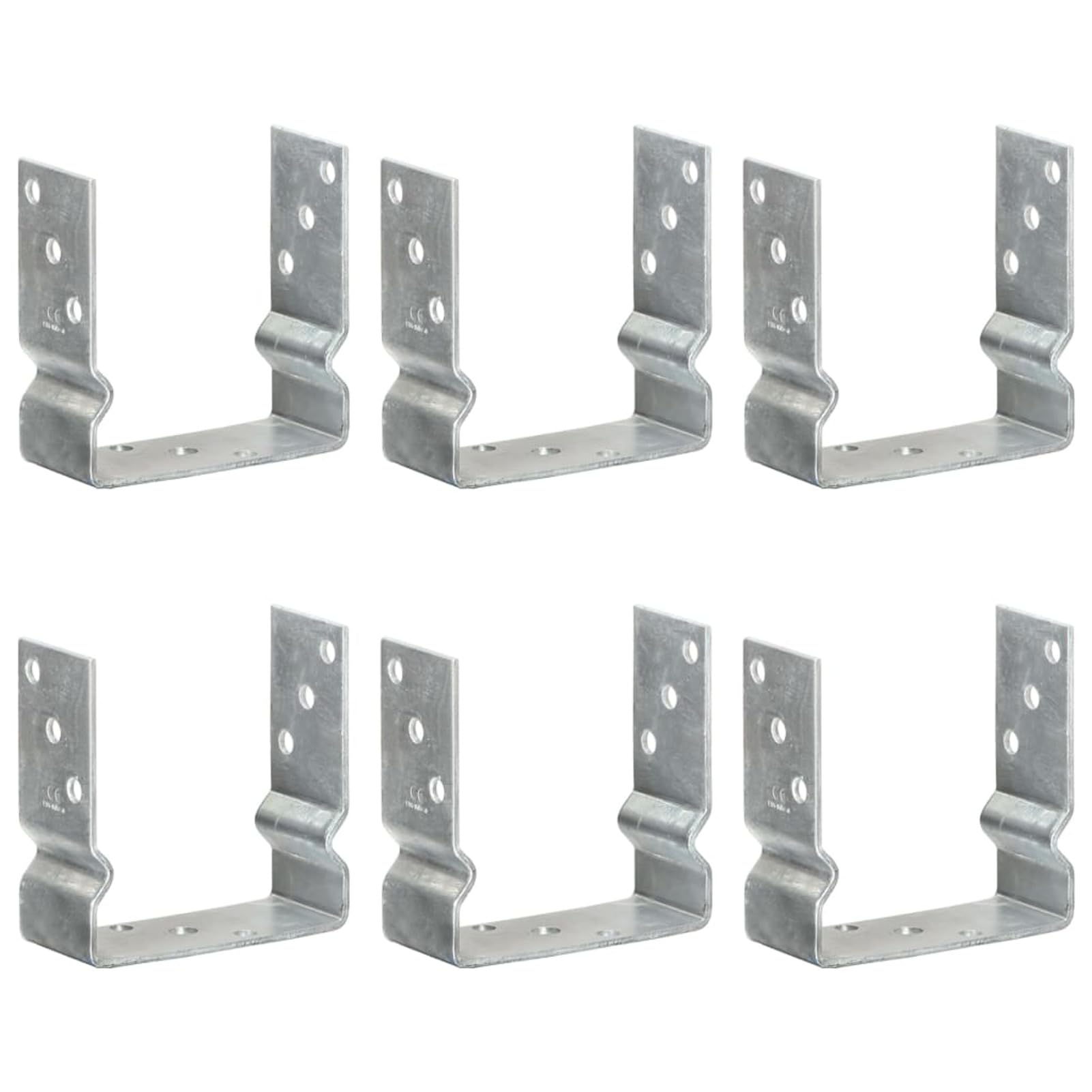 ShGaxin Anclajes de Valla 6 uds Acero galvanizado Plateado 14x6x15 cm