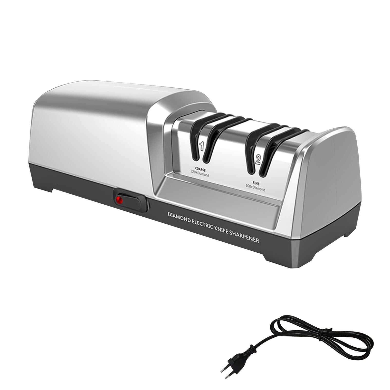 Walmeck Affila del Coltello Elettrico a 2 Stadi Dritto da Dritta Affilatura e Lucidatura per Uso Domestico (Plug 220v)