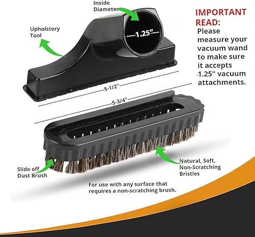 Miniatura 5 de Aspiradora universal de 1 14 pulgadas (1.260 in) cepillo de crin suave se adapta a la mayoría de las marcas que aceptan accesorios de 1.25 pulgadas