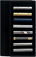 EvmAsaLQ 8-Pack Men's Tie Clips Set: Silver, Black, Gold, Navy Blue Brass Tie Bars for Weddings, Business, Gifts (2.36")
