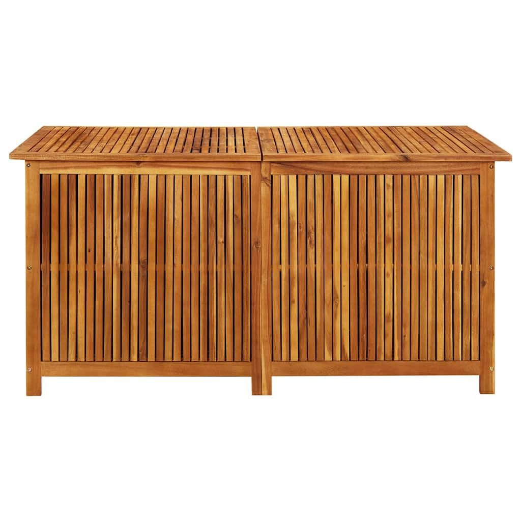 Garten-Aufbewahrungsbox aus Massivholz Akazie mit 150x80x75 cm, wetterfestem Deckel und Stauraum, Kissenbox mit Sitzfunktion für Balkon Terrasse Outdoor