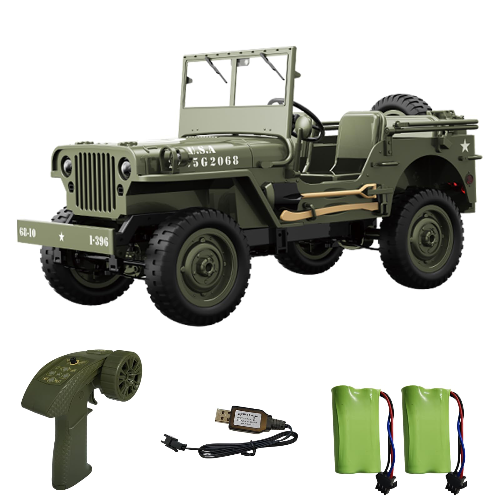 Amazon.com: Skymaker 1/12 Willys MB Jeep Two Batteries Off-Road