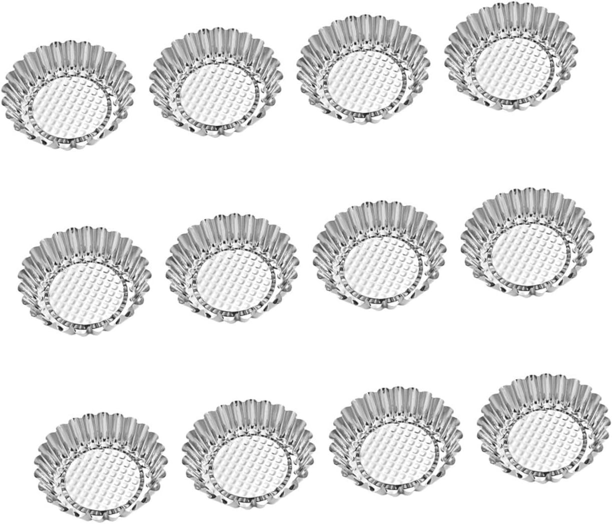 15pcs Stainless Steel Tart Molds Reusable Baking Tins for Muffins Pudding and Tarts and Easy to Demould for Desserts and Quiches