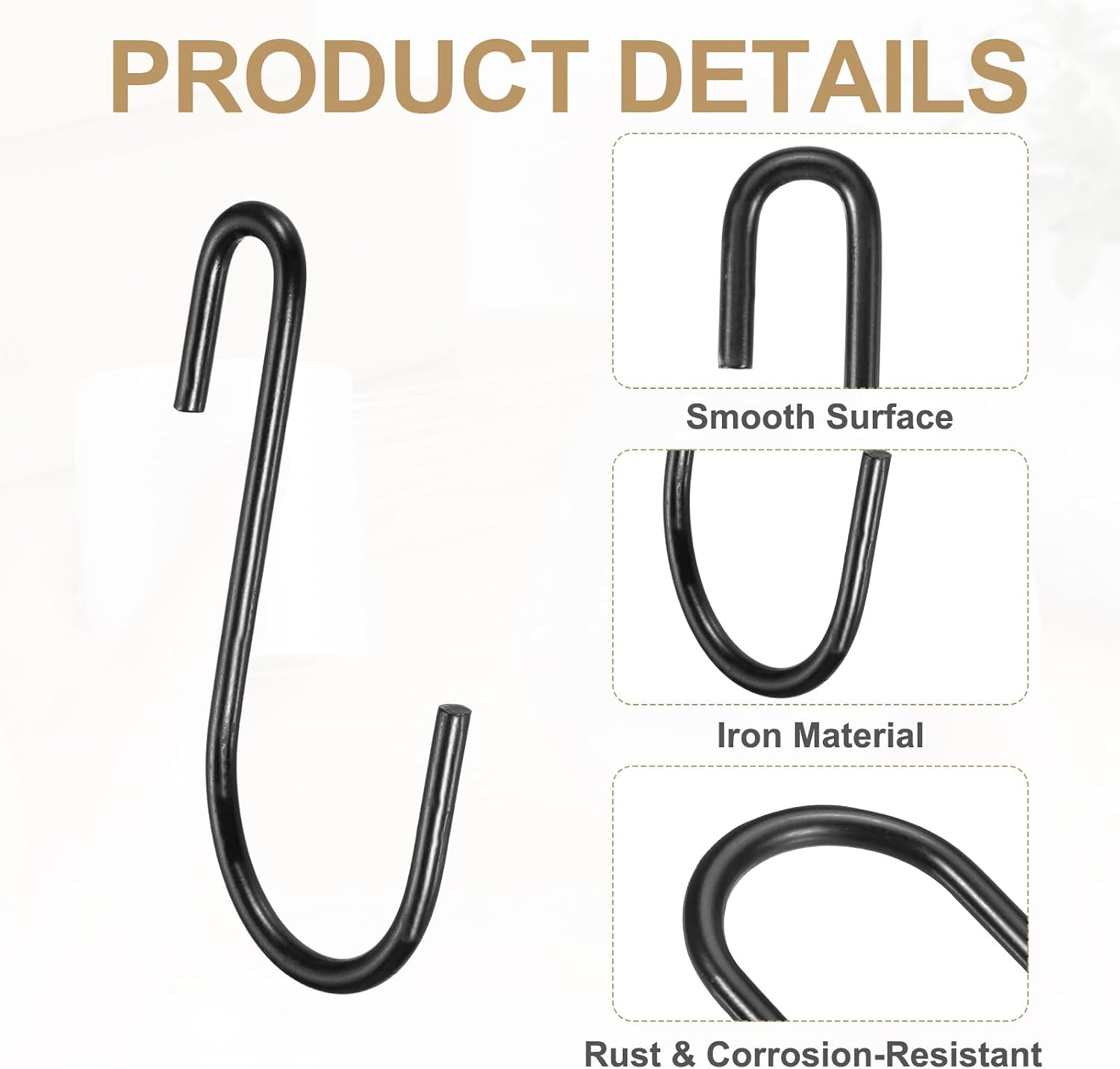 PATIKIL Heavy Duty S Hooks 0.14x2.95 Metal S Shaped Hanger 15Pcs image 3