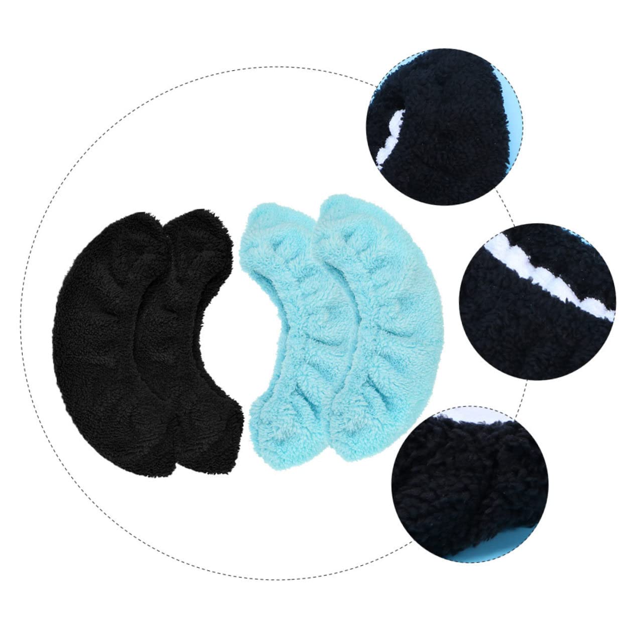 Protège-Lames de Patins Élastiques Noirs, 2 Paires, Polyester