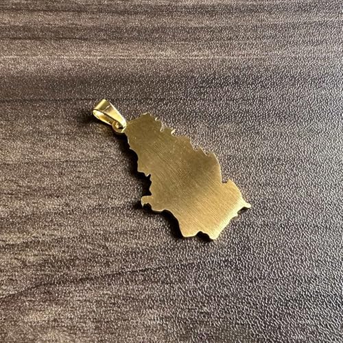 Fashion Stainless Steel Republic of Serbia Map Pendant Serbian Flag Necklace4