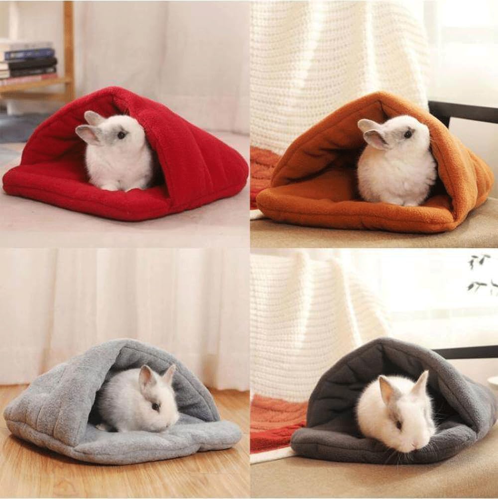 Lettopercriceto, Lettodicriceto, LettodiCricetoCasa, Lettodiporcellino d'India, LettoPerPorcellino d'India, CricetoLettoGrotta, adatto per conigli nani, piccole tane di peluche (Grigio)