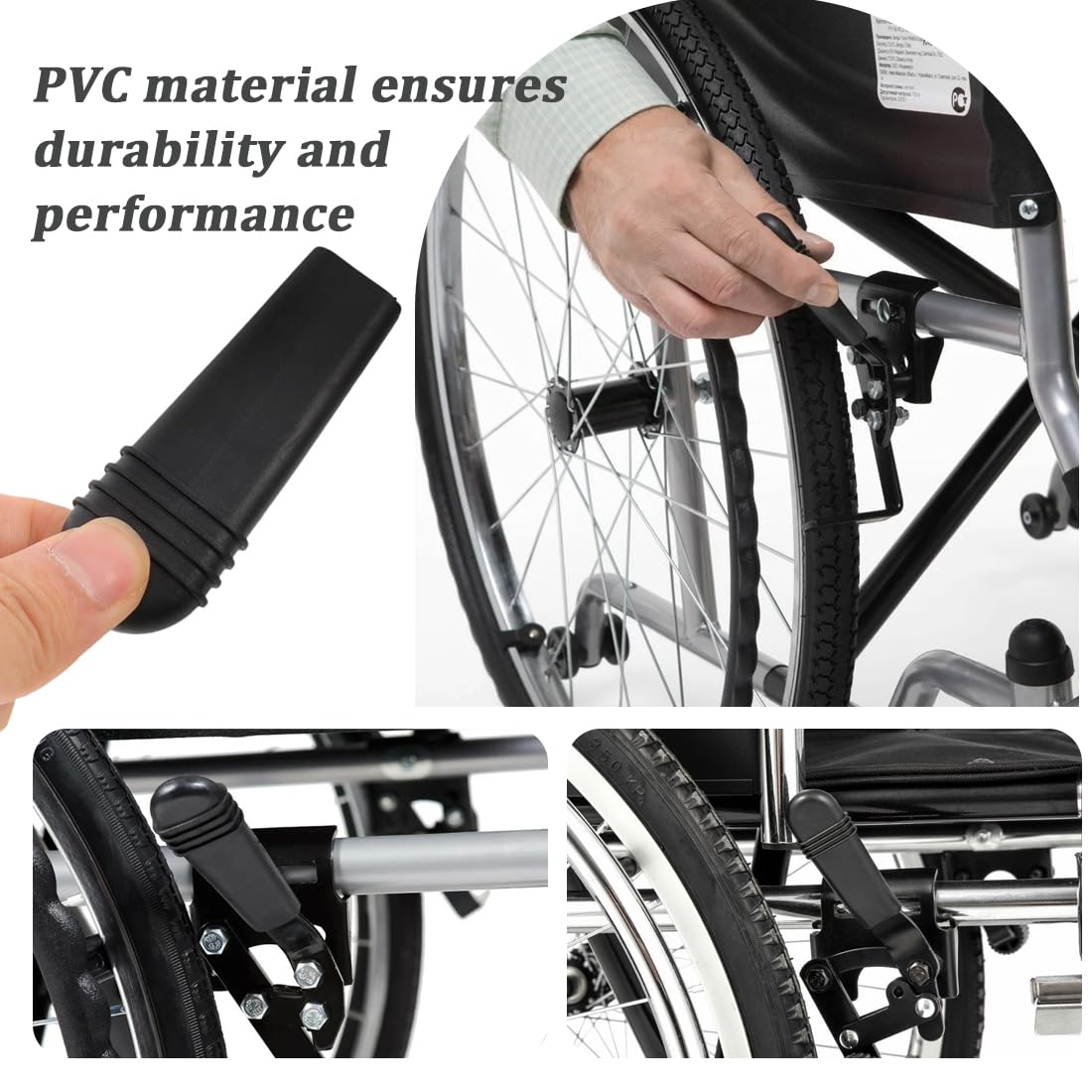 4 Stück Rollstuhl Bremsgriff Bremse Für Rollstühle Antrieb Rollstuhl Ersatzteile Rollstuhlbrems Verlängerungsgriffe Bequeme Bremse Rollstuhlbremsen Lenker Bergrollstuhlbremsen Griff