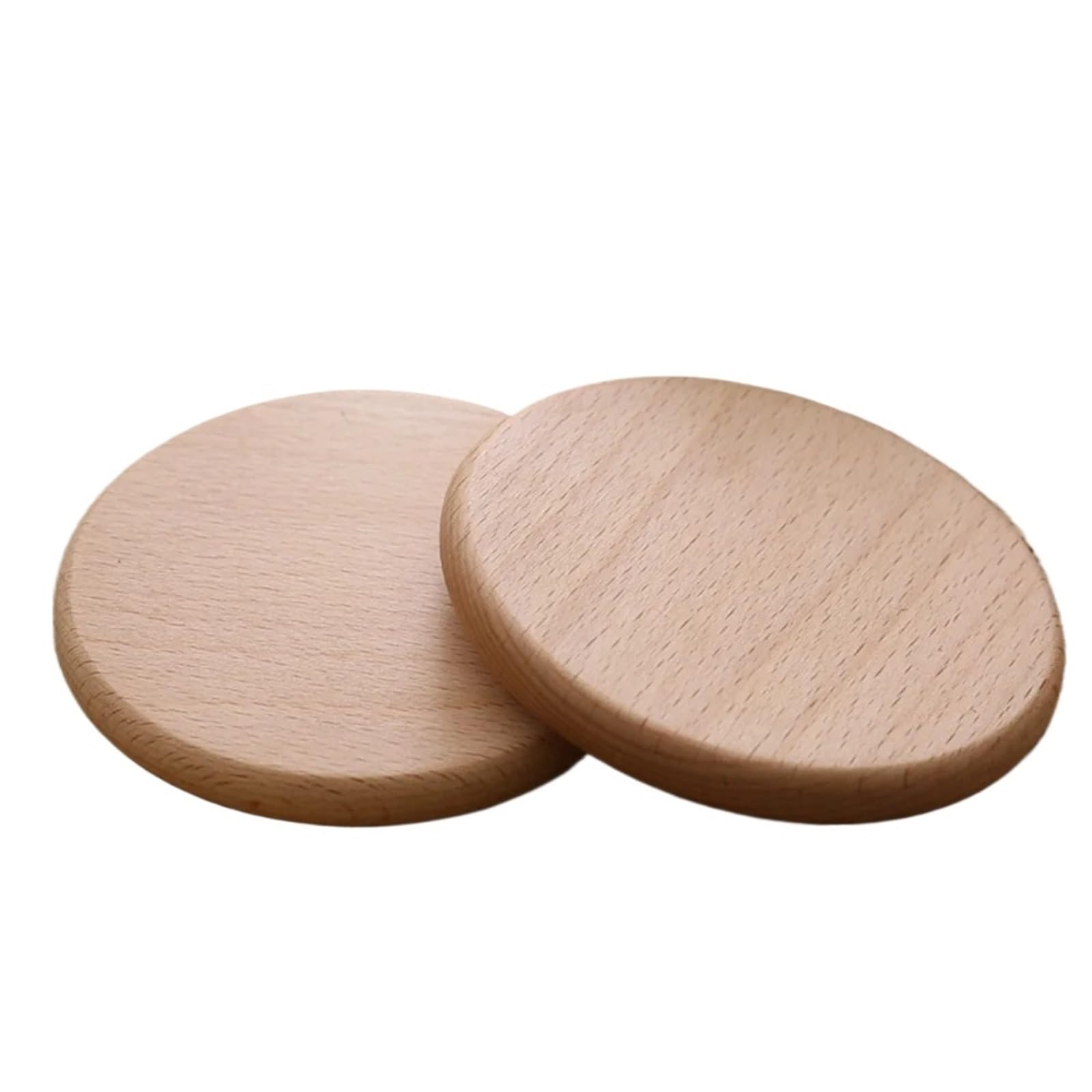 Insulated Coasters 4pcs 8.8cm New Wood Coasters Durable Heat Resistant Placemats Square Round Decor Mats for Drinks Coffee Pads Beer Home Office(Beech R1)