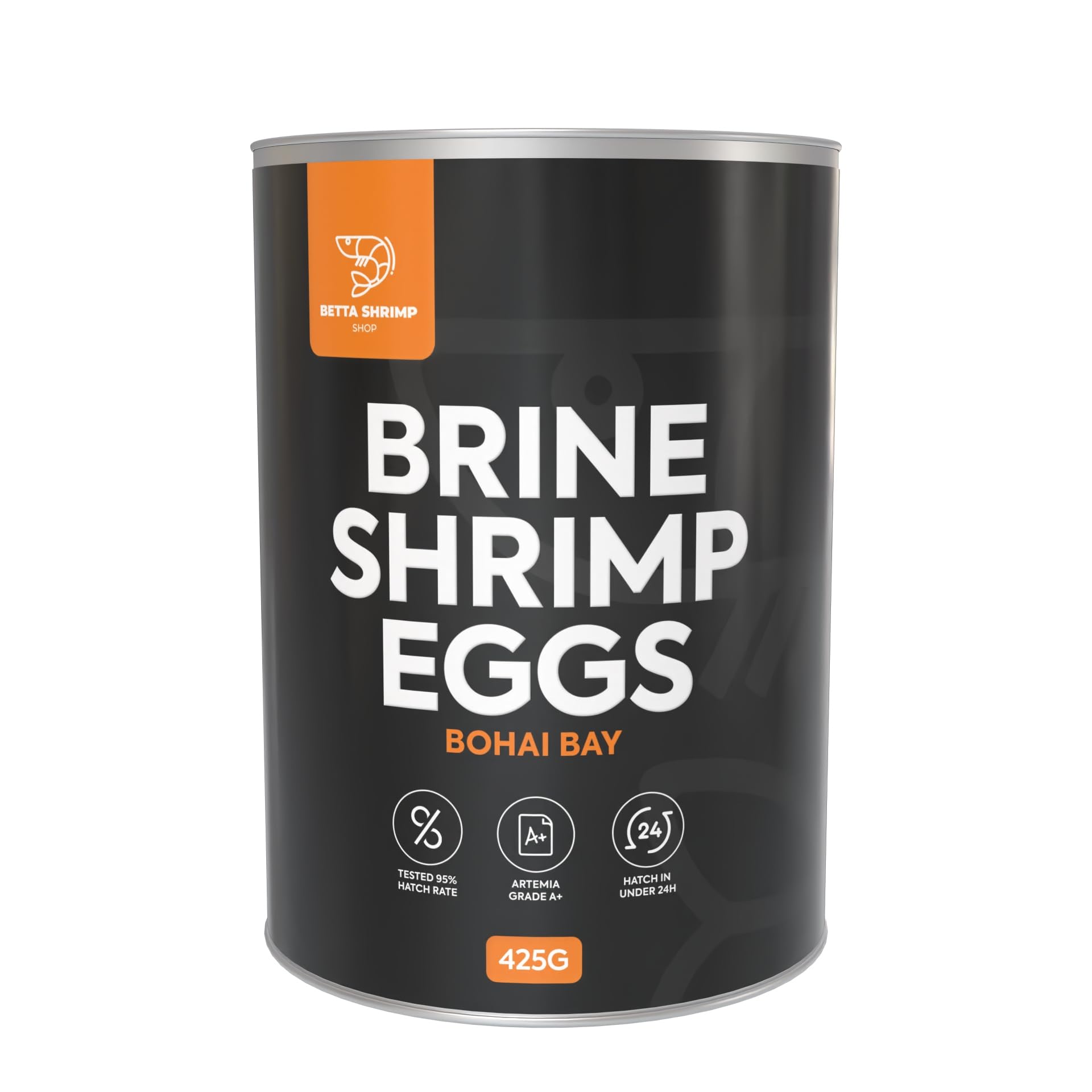 BSSโข Baby Brine Shrimp Eggs TIN, Artemia Hatching, Bohai Bay - GRADE A+ 95% RATE (1 Tin 425g)