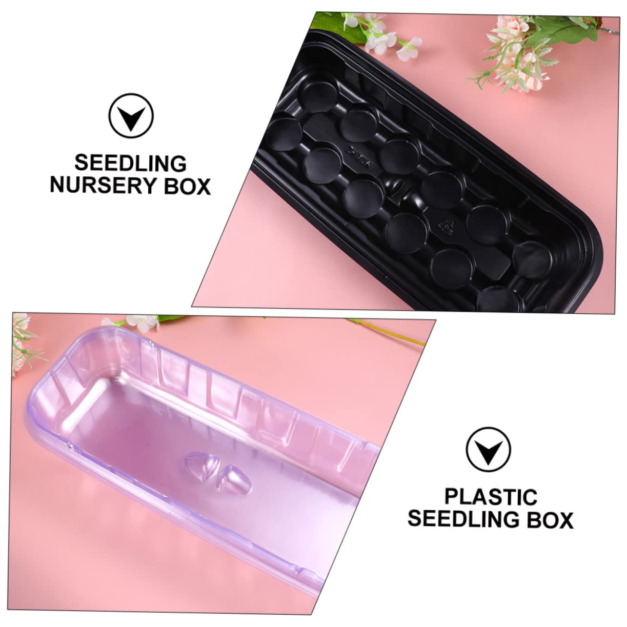 Sosoport 12 Set Scatola di Semina del Vassoio della Piantina Vassoi per La Coltivazione di Microgreens Vassoi per La Germinazione delle Piante Kit per La Germinazione delle Piante Plastica