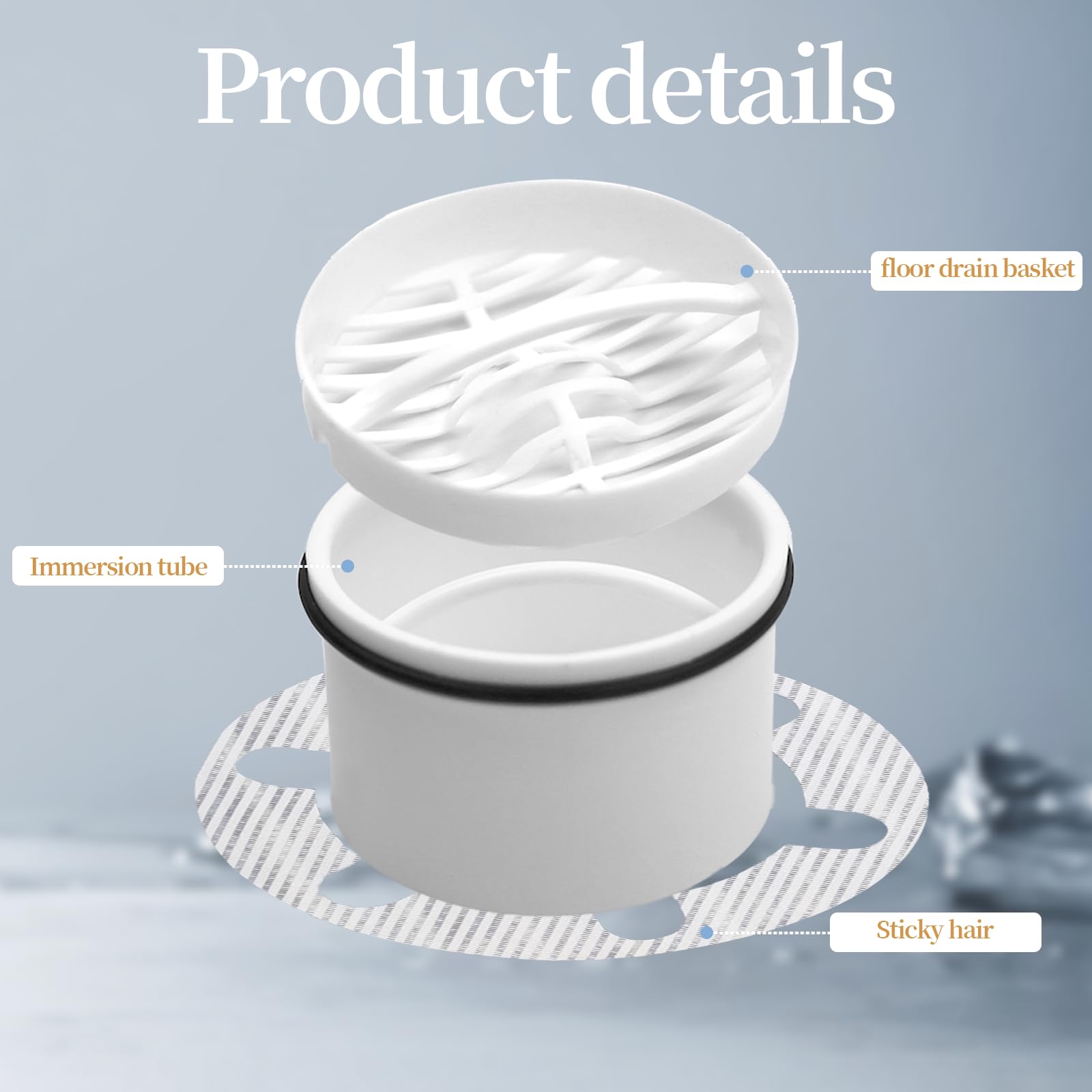KOOBON Filtro per capelli + tubo sommergibile per doccia set di scarico