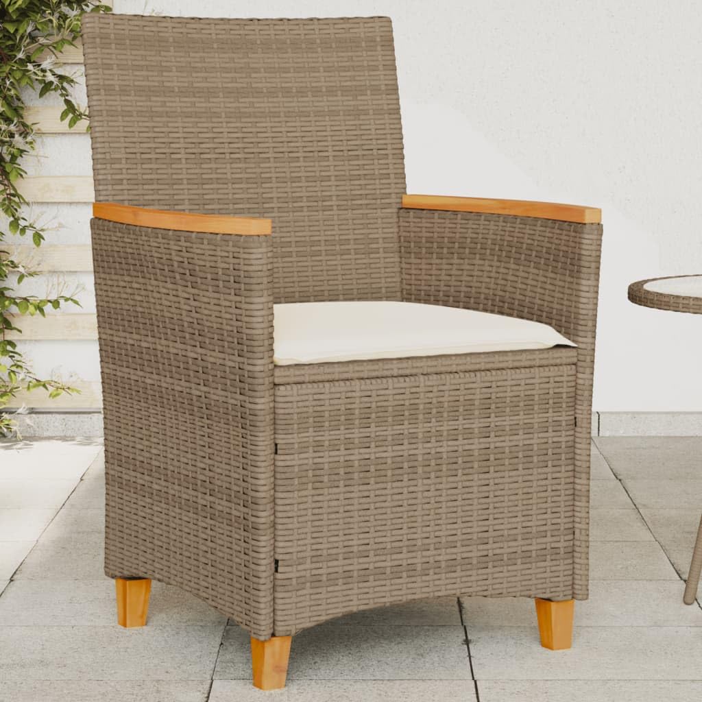 Chaises de jardin beige en résine tressée Homgoday, finis les sièges fragiles qui décolorent