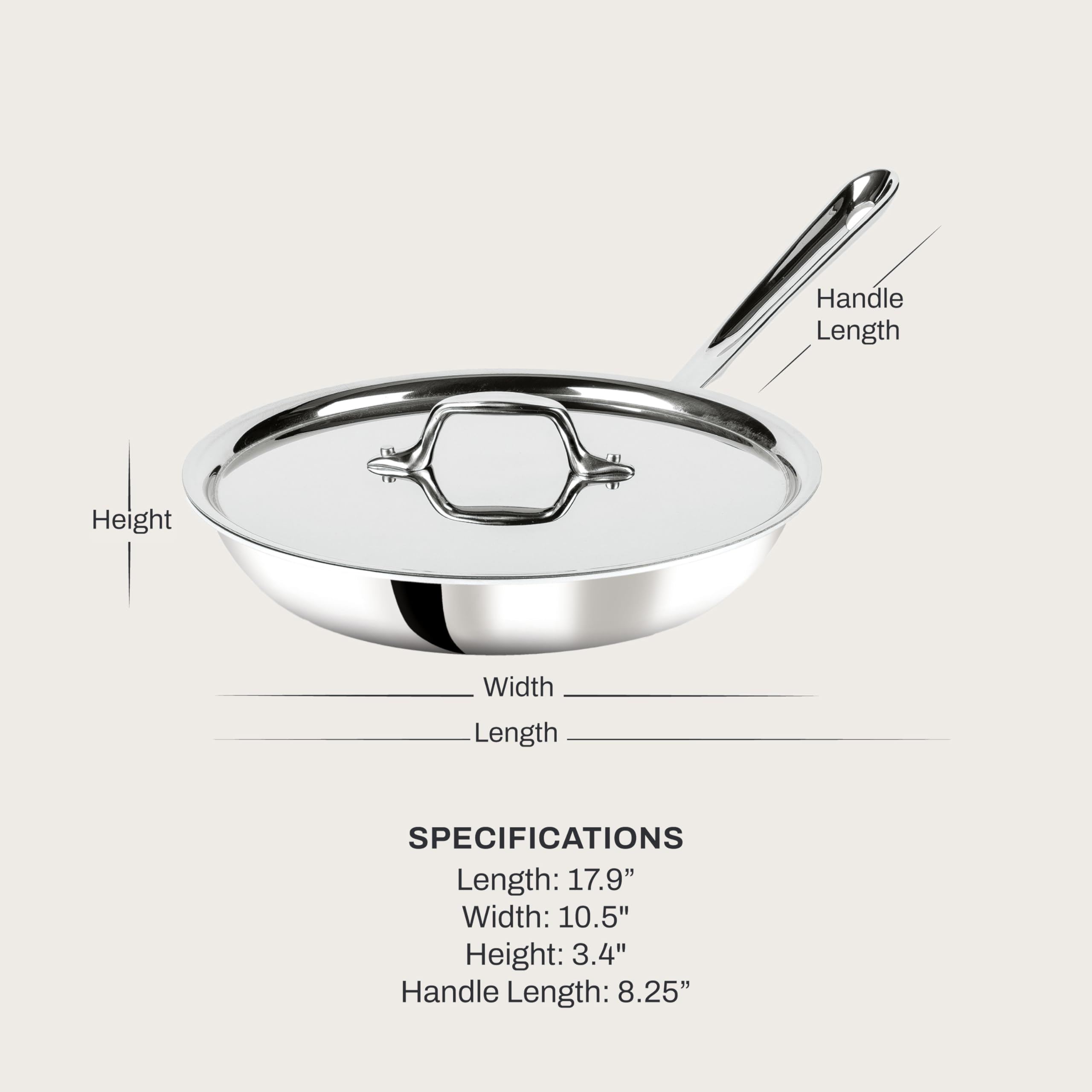 All-Clad 10-Inch Stainless Steel Tri-Ply Bonded Fry Pan with Lid