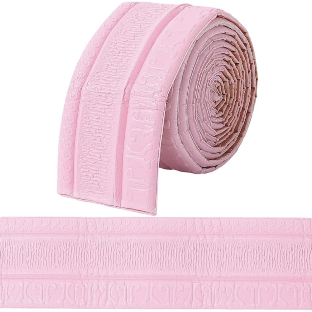 GORGECFAFT 2.3mx79mm Pink Crown Molding Peel and Stick 3D Wall Edging Foam Flexible Wallpaper Border Mirror Edging Frame Lines Wall Base Ceiling Baseboard for Home Furniture DIY Decor