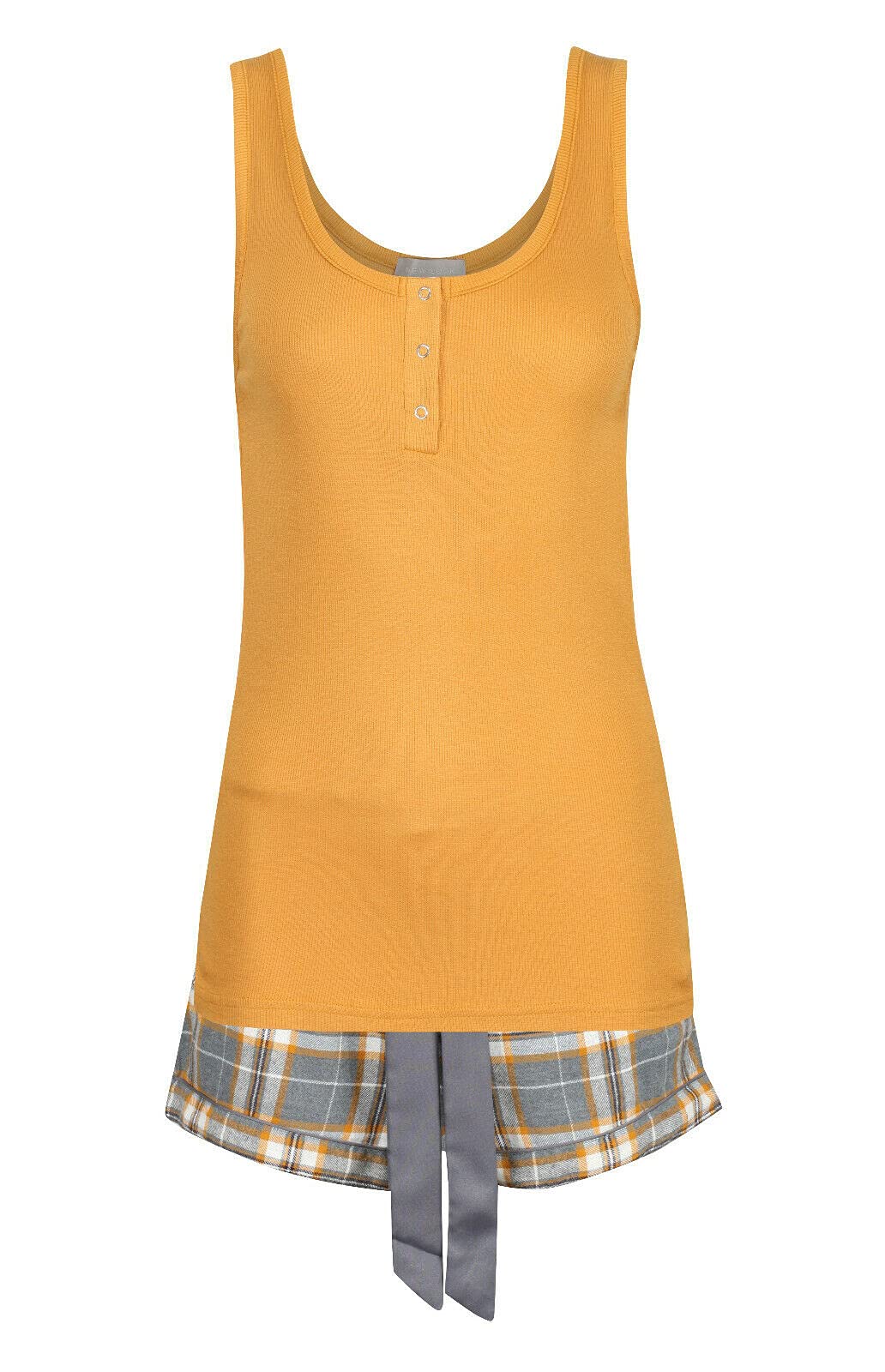 Paradise Women's Multicoloured Short Pyjamas Ex N3w L00k Rrp £15 Gold Vest Check Shorts Night Wear Pjs