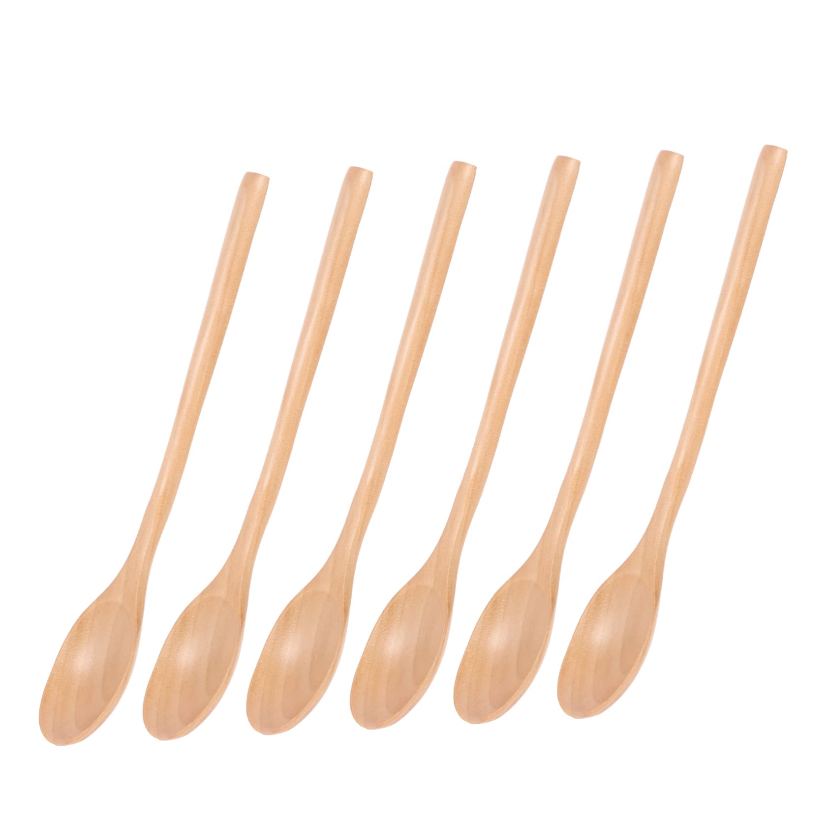 Unomor 6pcs Long Handle Old Lacquer Spoon Dinner Japanese Spoon Multi-function Soup Spoons Kitchen Supplies Asian Spoons Small Spoons Cookware Japanese Soup Spoon Korean Spoons Wooden