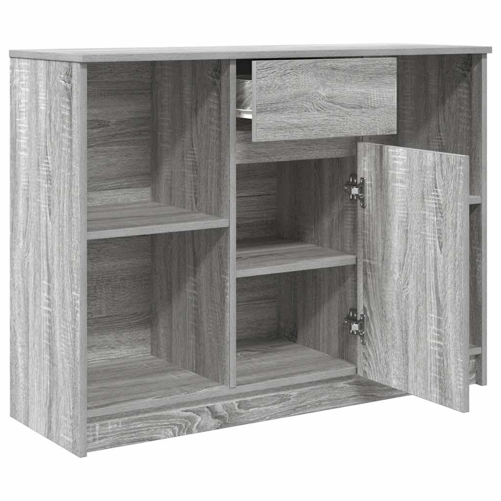 Credenza con Anta e Cassetto Grigio Sonoma 101x35x76 cm
