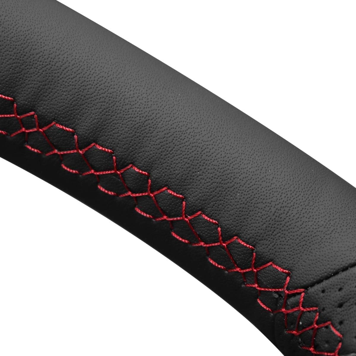 MEWANT Hand Stitch Black Artificial Leather Steering Wheel Cover Wrap for Subaru WRX (STI) Levorg 2015-2019