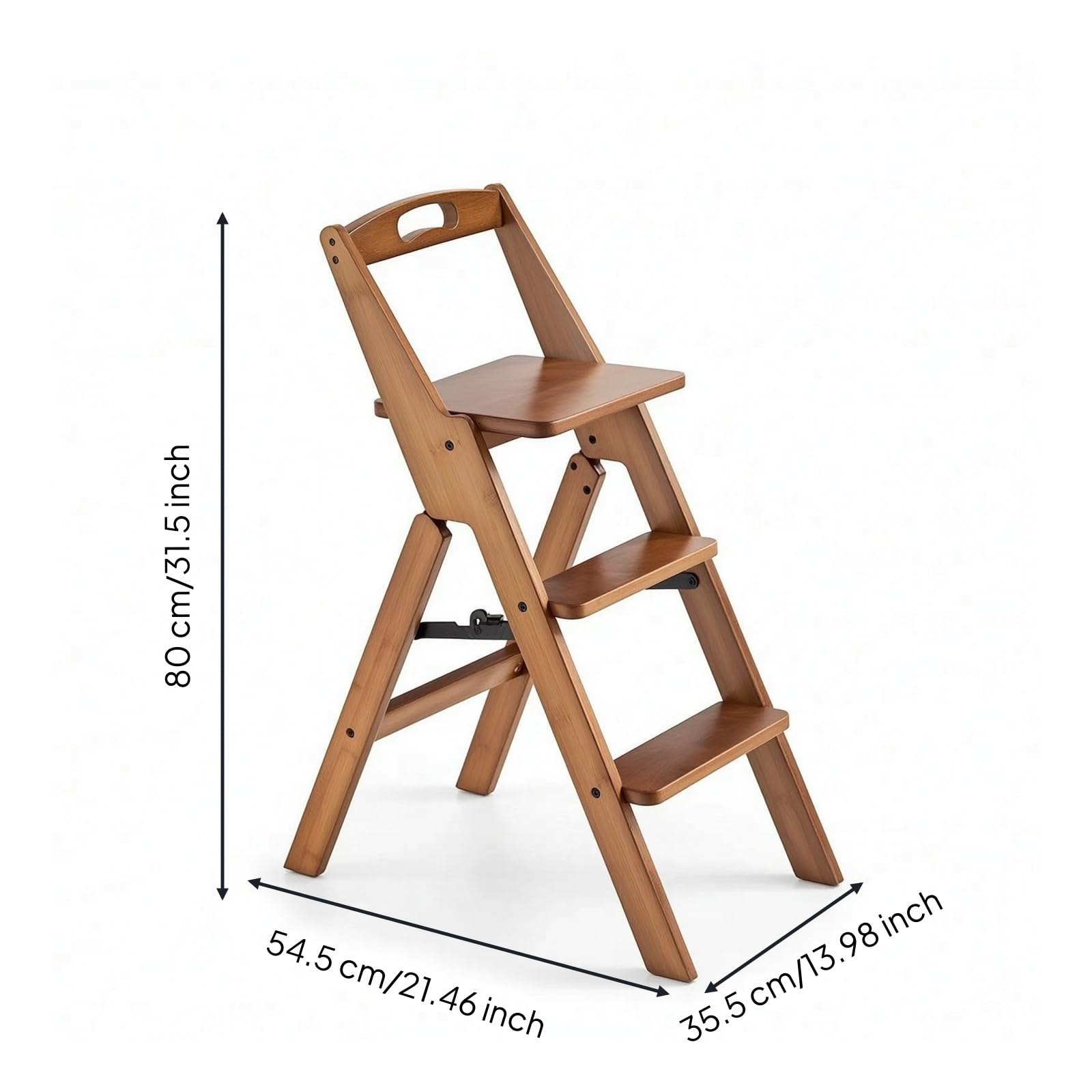 Sharplace Taburete Escalera Plegable Banco Asiento Escalón Escalera Convertible con Base Trípode y Fácil de y Guardar en Armarios Adecuado para Hogar Oficina Taller