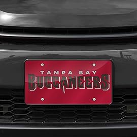 NFL Tampa Bay Buccaneers Laser Inlaid Metal License Plate Tag