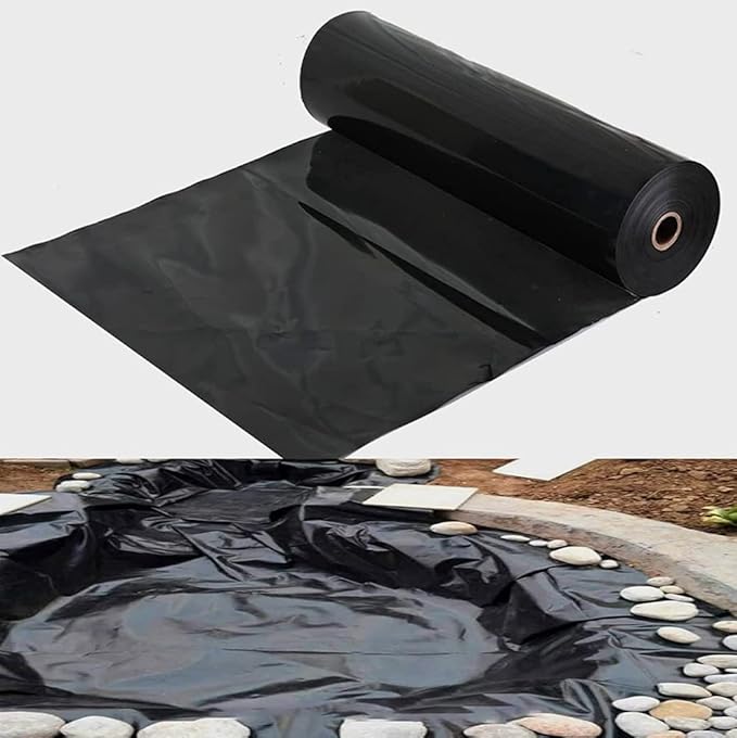 Image WZYX Small Pond Liner Flexible Pond Skins Black Durable Pond Underlayment 8 Mil Thick For Koi Ponds Streams Garden Fountain Image WZYX Small Pond Liner Flexible Pond Skins Black Durable Pond Underlayment 8 Mil Thick For Koi Ponds Streams Garden Fountain