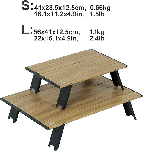Miniatura 6 de iClimb 1 mini mesa plegable y 1 paquete de silla plegable baja, ultraligero y compacto para adultos solteros al aire libre mochileros camping