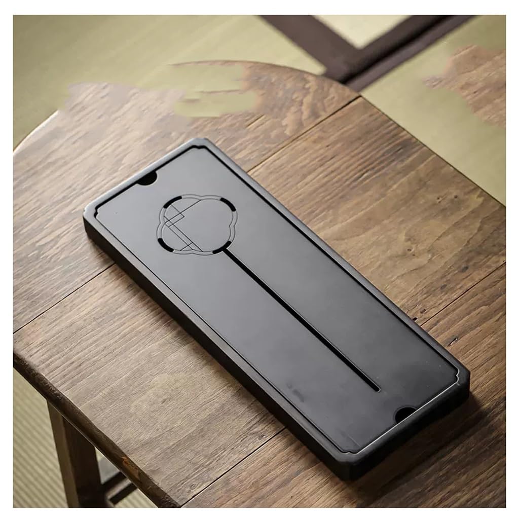 Plateau à thé en bois et service à thé rectangulaire pour salon chaleureux