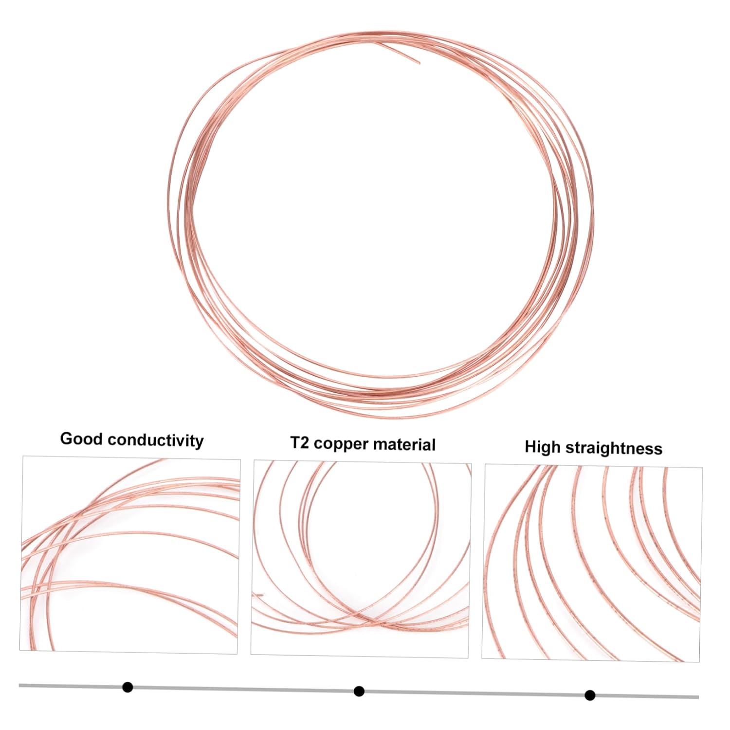 Ciieeo Conductive Copper Wire for Electrical Cable Making Bare Copper Wire Strong Electrical Conductivity Flexible and Easy to Work