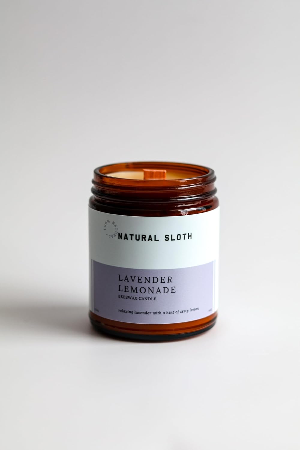 Lavender Lemonade Beeswax Candle – 9 oz, Pure Essential Oils, Non-Toxic, Made Safe® Certified, Wooden Wick, Clean Burning.
