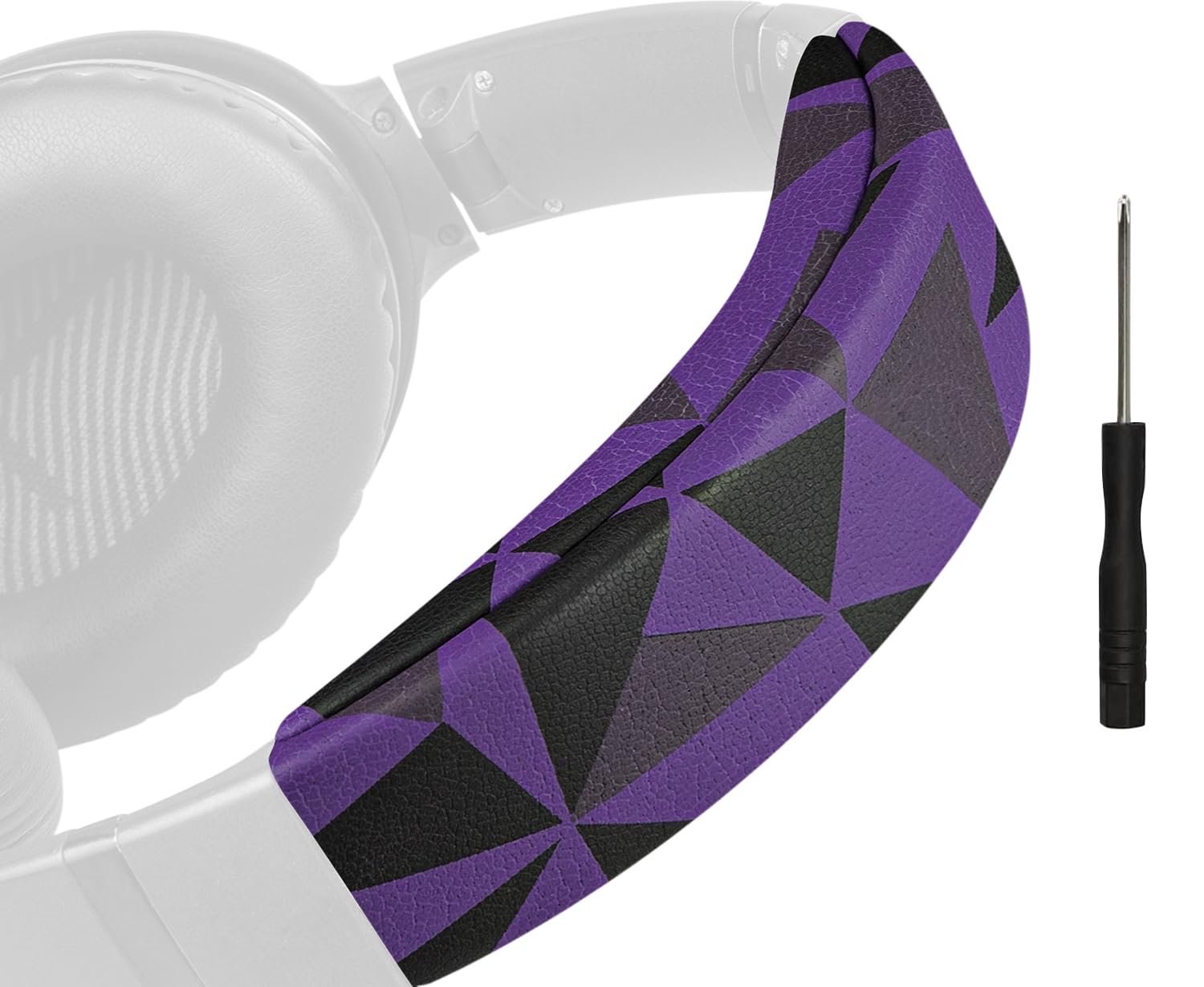 SOULWIT Headband Cover for Bose QC35 & QuietComfort 35 II (QC35 ii) Headphones, Replacement Headstrap Pad Repair Part (Purple Black)