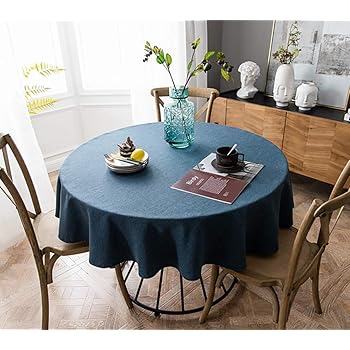 Naturer Gartentischdecke Tischdecke Wetterfest Und Rutschfest Fur Garten Balkon Und Camping Rund 180 Cm Eisblau Amazon De Kuche Haushalt