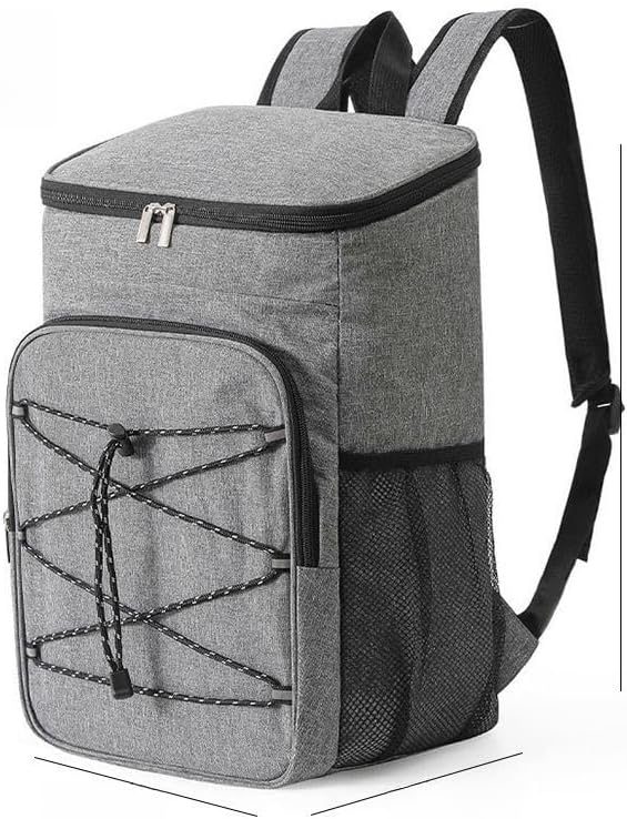 Thermal Cooler Backpack for Camping, Hiking, Fishing, Outdoor Activities, Gray