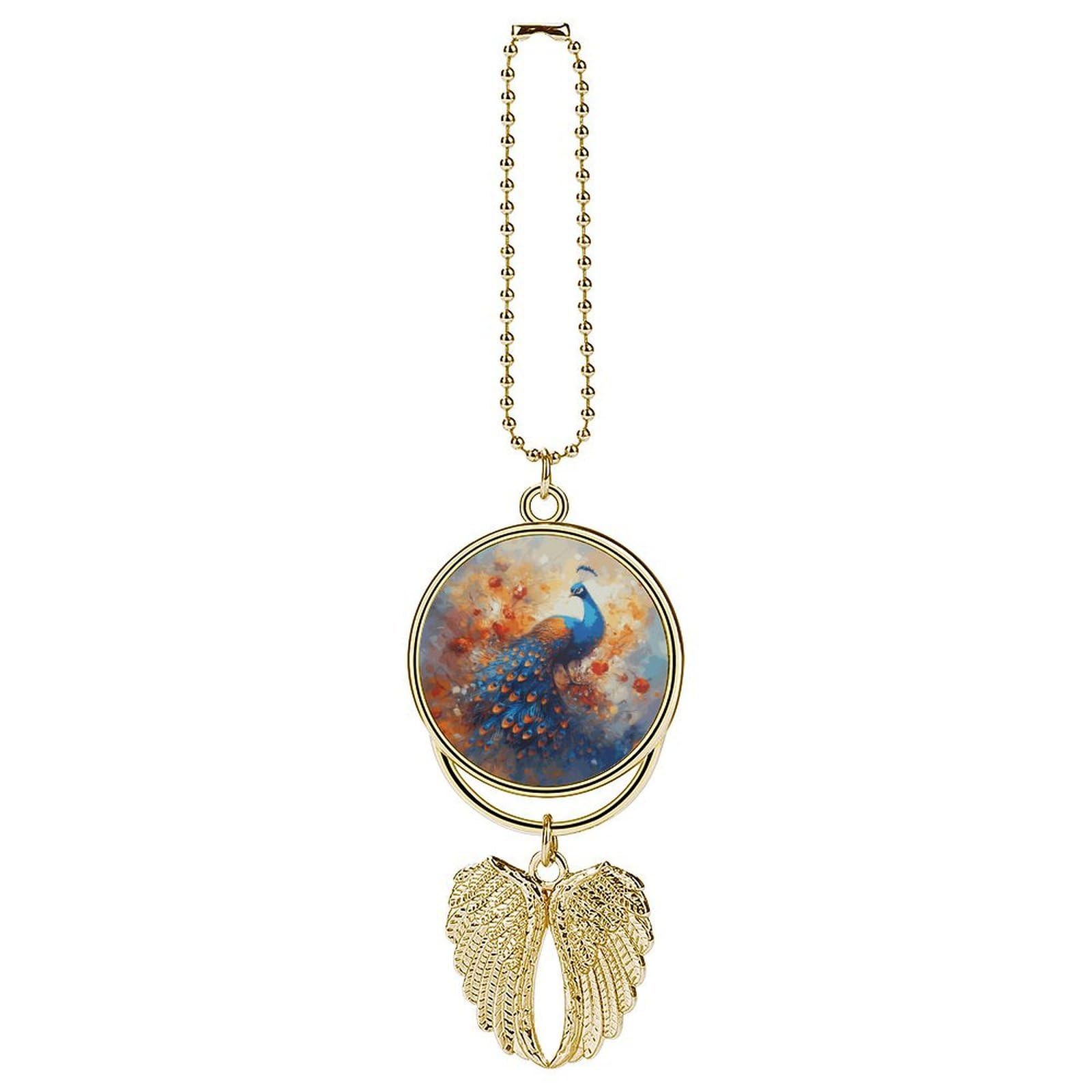 Peacock2 Car Pendant Hanging Swing Auto Rear View Mirror Hanging Car Rear View Mirror Charm Truck Hanger Ornament Charm for Car Rear View Mirrors Accessories