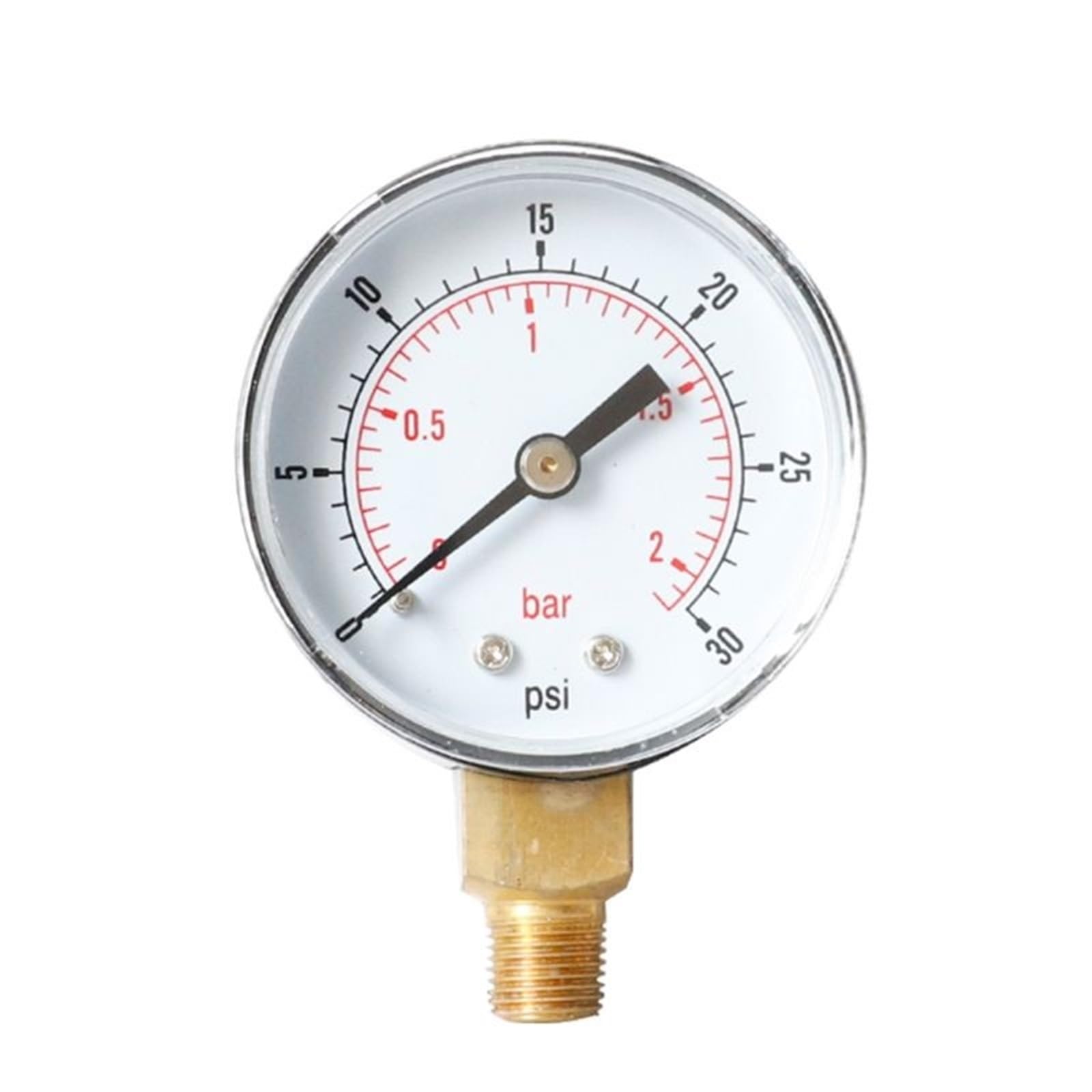 Manómetro de presión de vacío manómetro de Agua Manómetro mecánico Y50 de 1/4 BSPT Utilizado en Aire/Gas/Agua/Combustible Alto(0 30psi)