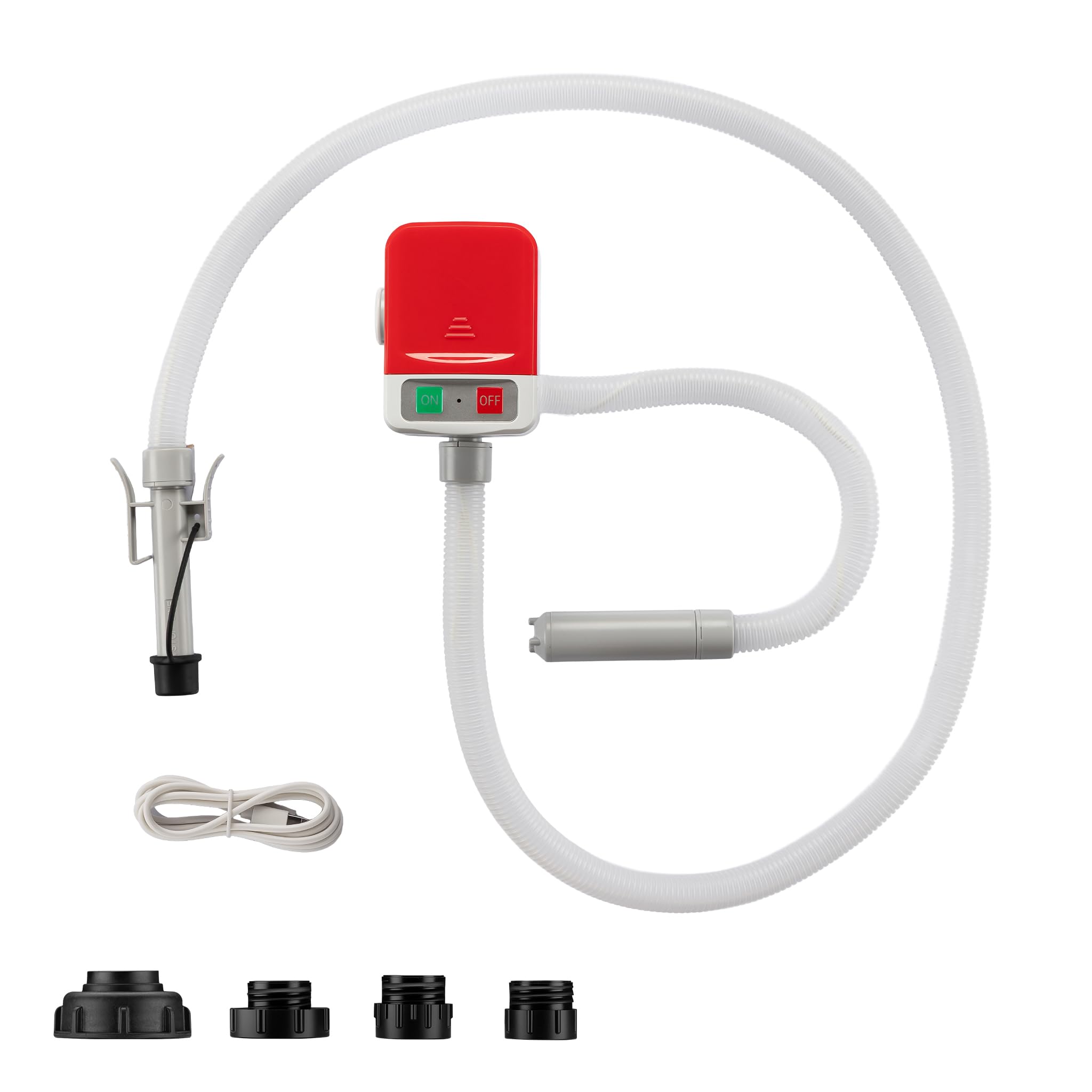 Wiltec batteriebetriebene Transferpumpe Auto USB ca. 12 l/min Förderleistung, Kraftstoffpumpe für Benzin, Diesel, Öl und Wasser, Umfüllpumpe mit Autostopp, Adapter und LED Anzeige