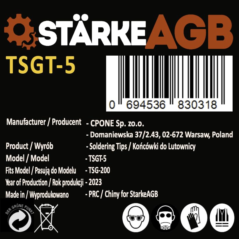 Set 5 Teste Saldatrici StarkeAGB TSGT-5 - Compatibili Con Trasformatori StarkeAGB E HurthAG TSG-200 - Foto 4