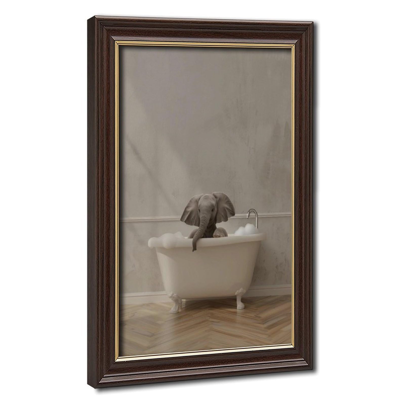 Bareronor Bathroom Elephant Poster Canvas Poster Bedroom Decor Landscape Office Room Decor Gift 24" L X 36" W