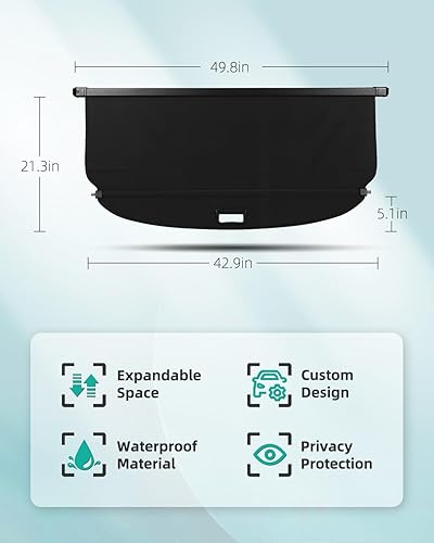 Miniatura 281 de SCITOO Cubierta de carga 2013 2014 2015 2016 2017 2018 compatible con Toyota RAV4 2.5L actualizado anti-mirón retráctil trasero maletero cubierta