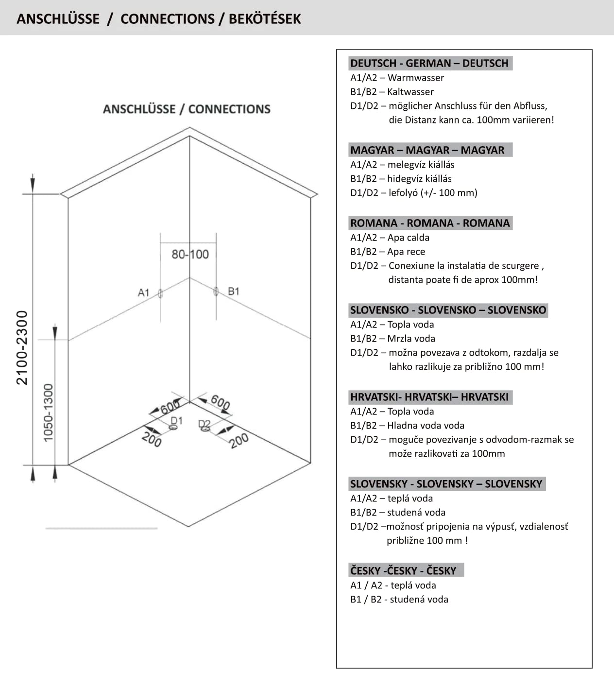 Box doccia angolo completo Idea 80x80