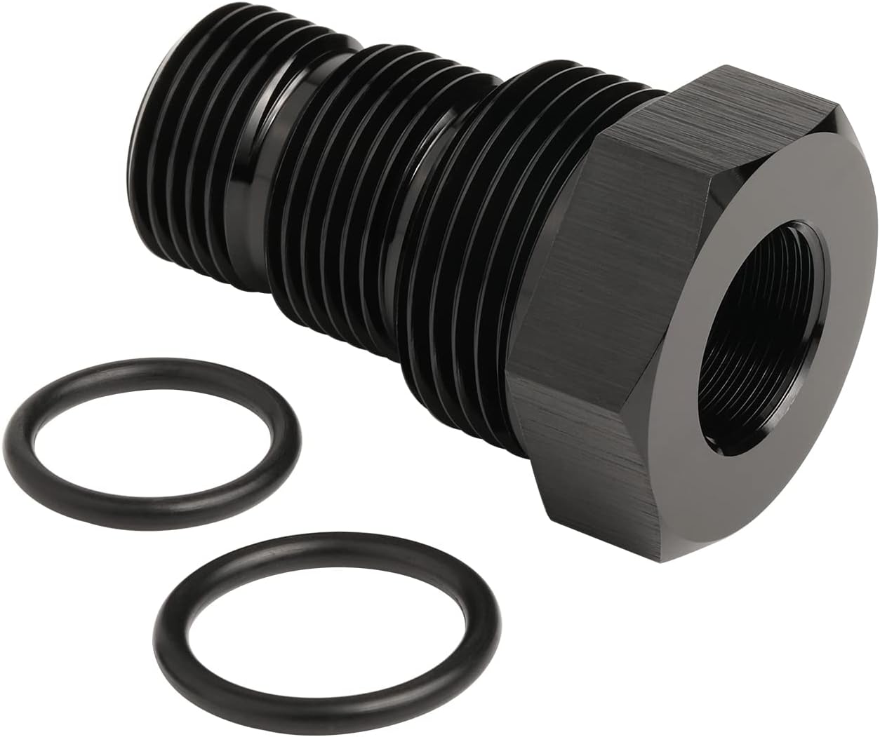 5/8-24 Female to 3/4-16 13/16-16 3/4 NPT Male Hose Adapter Reducer Fitting Connector Aluminum Black